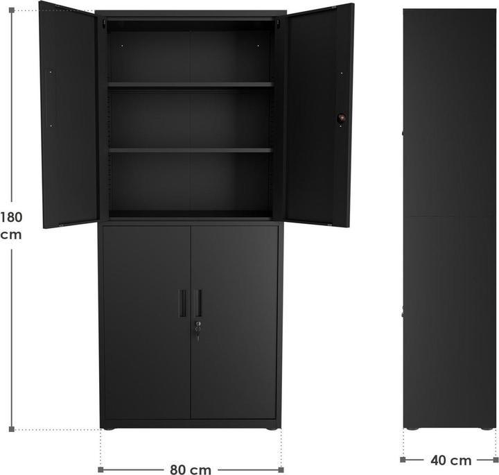 Produktbild Juskys Aktenschrank (80 x 40 x 180 cm)