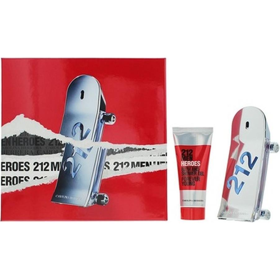 Carolina Herrera, Set regalo bellezza, 212 Men Heroes Kit Eau de Toilette 100ml + Gel doccia 100ml FD22 (Set di profumi)