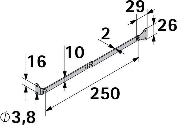 Produktbild Hettich Klappenhalter 250 mm, schwarz