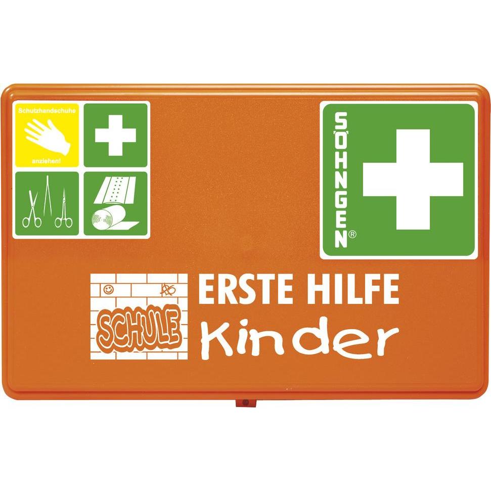 Söhngen, Erste Hilfe Set, Erste Hilfe Koffer SCHULE Masse: 26 x 16 x 8 cm (B x H x T) Farbe: orange (Verbandskasten)