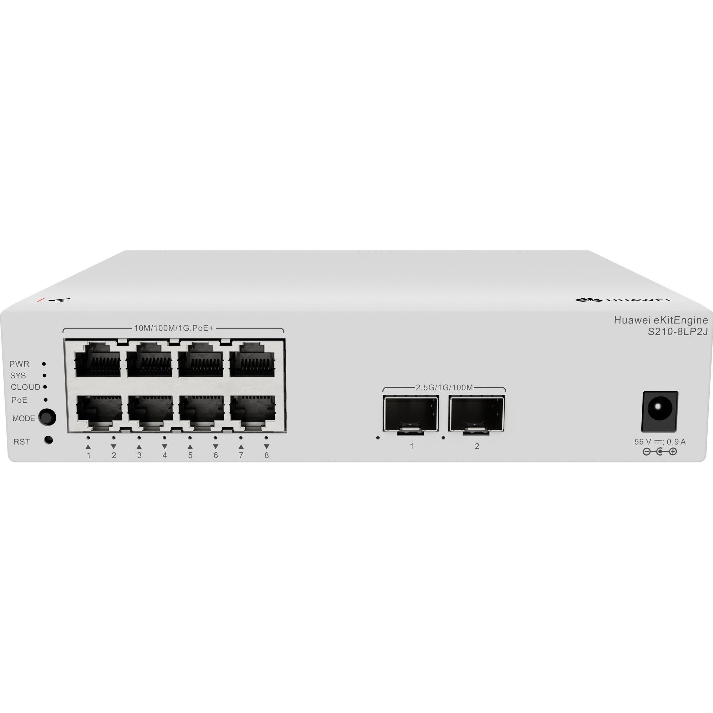 Huawei eKit PoE+ Switch eKitEngine S210 Series S210-8LP2J 10 Port (10 Ports), Netzwerk Switch, Weiss