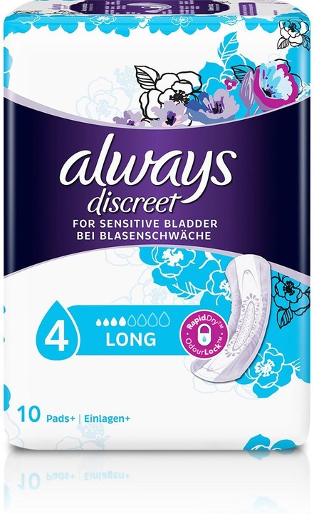 Actual product image Always Discreet Incontinence Pads Plus Long (10 x, Large)