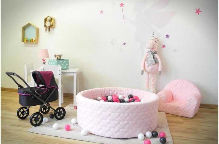 Actual product image Knorrtoys Ball pool soft - "Cosy heart rose" - 300 balls cream/grey/rose (approx. 6cm diameter)