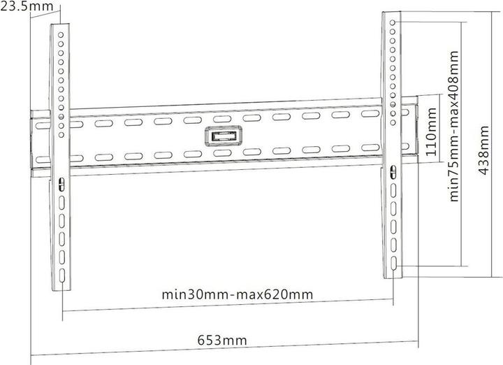 Produktbild equip Pro Fixed TV Wall Mount Bracket - Klammer für Flachbildschirm - Stahl - pulverbe (Wand, 55 kg, 32" - 55")