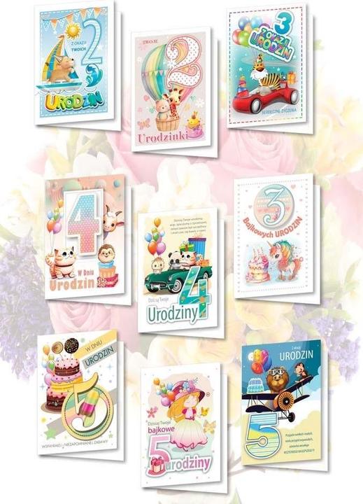 Top Graphic Biglietto B6 con adesivi olografici. Compleanno MIX (10 pezzi) (10 pz.)