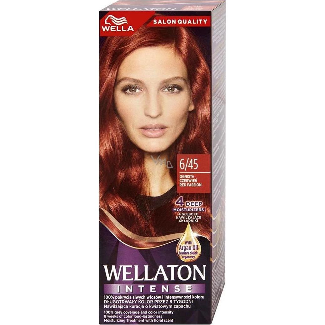 Wella, Haarfarbe, Wellaton Intense Permanent Hair Color mit Arganöl 6/45 Red Passion - 1 Stück (0108)