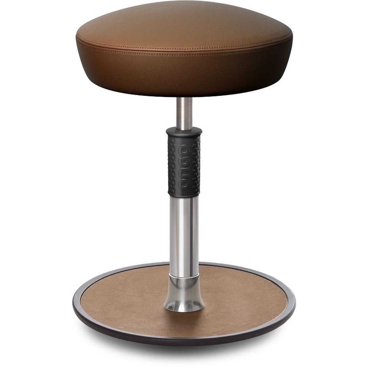 Ongo, Bürostuhl, Sitz- Stehhocker Free Regular Hutsitz Boxmark Leder Braun chrom /Natur