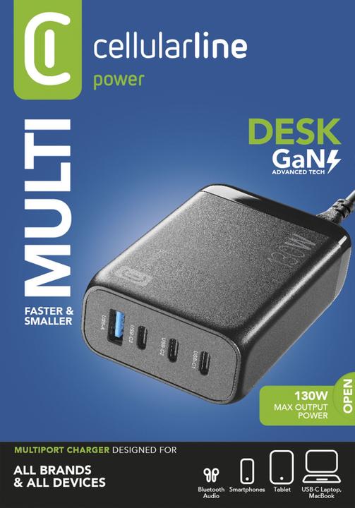 Actual product image Cellularline Multipower Desk GAN 130W (130 W, 4 ports)