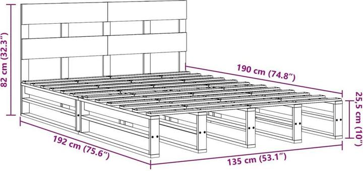 Image du produit vidaXL Bettgestell (135 x 190 cm)