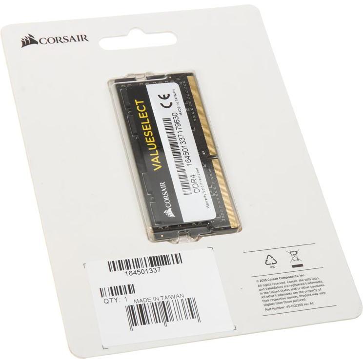 Thumbnail - Corsair Value Select (1 x 8GB, 2133 MHz, DDR4-RAM, SO-DIMM), RAM, Schwarz
