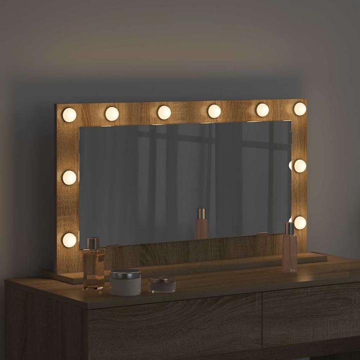 Actual product image VidaXL Cosmetic mirror Sonoma oak wood-based material, glass 80 x 45 x 18 cm