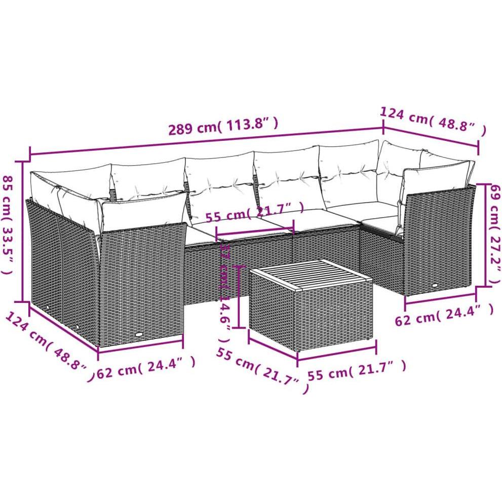 Thumbnail - VidaXL, Gartenlounge, 10-tlg. Garten-Lounge-Set mit Kissen