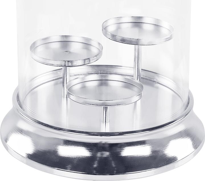 Produktbild Beliani Kerzenständer Glas / Eisen silber 3-flammig 24 cm CILEGON