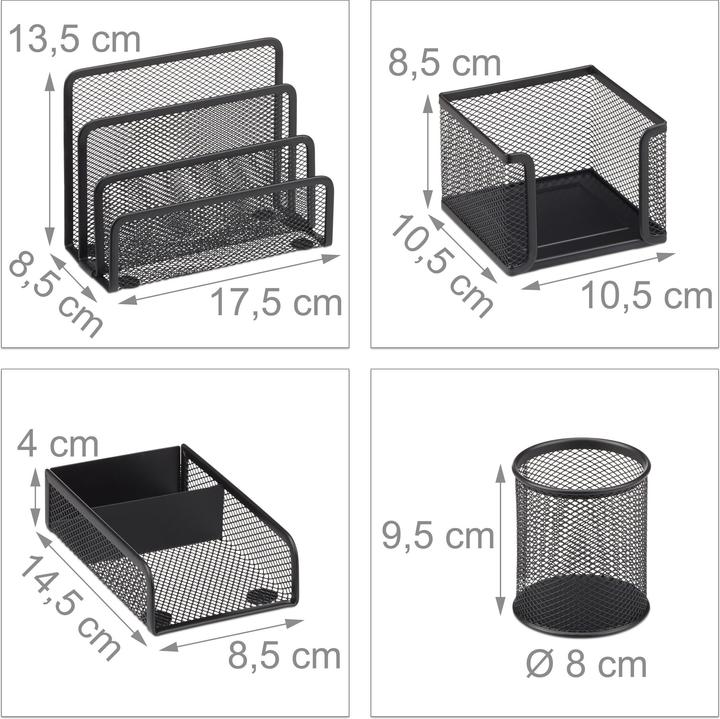 Image du produit Relaxdays Ensemble de 4 accessoires de bureau