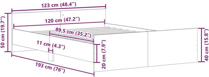Image du produit vidaXL Bettgestell (120 x 190 cm)