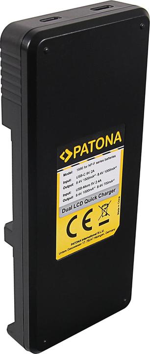 Actual product image Patona NP-F970 charger set + 2 batteries (Rechargeable battery, Charger)