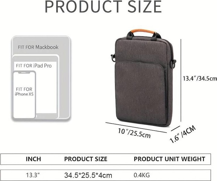 Produktbild PhoneLook Wasserdichte Umhängetasche Laptoptasche für iPad + Laptop + MaxBook 13 Zoll (13.30")