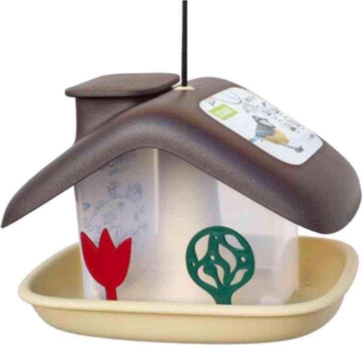 Actual product image Plastia Bird feeder Domek brown/beige bird house nesting box incubator bird villa TOP