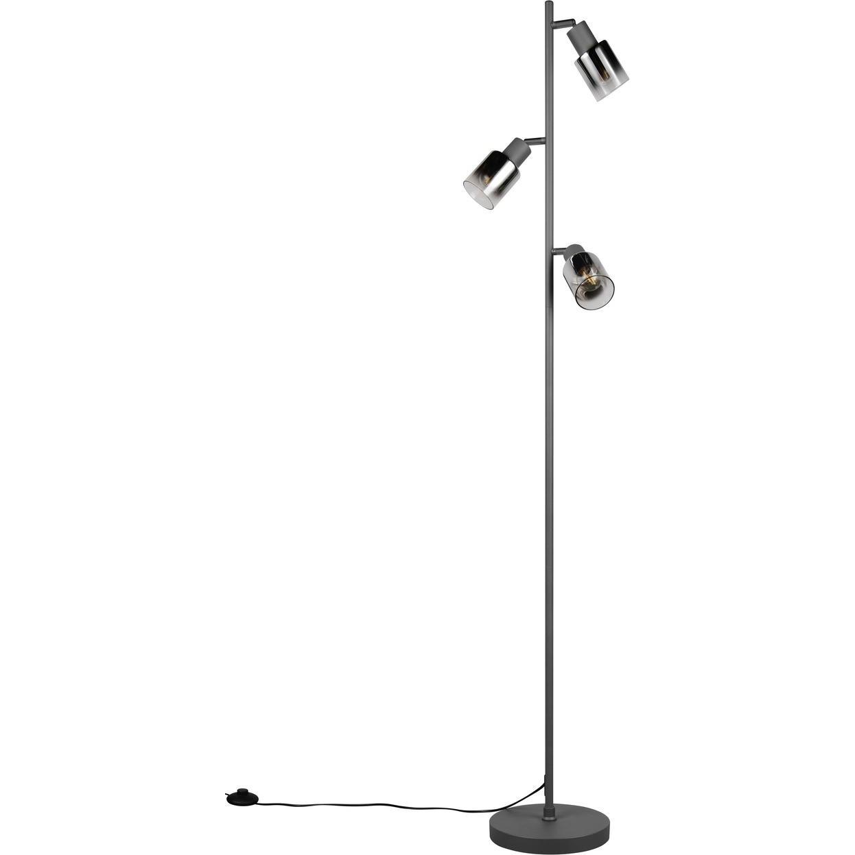 Reality, Lampada a stelo, R41783042 Cadiz E14 Stehleuchte 3-fach ⌀23cm Schwarz Matt