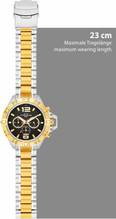 Image du produit Spears & Walker Montre à quartz pour homme Varus II en acier inoxydable argenté/or jaune - 23244 (Chronographe, 50 mm)