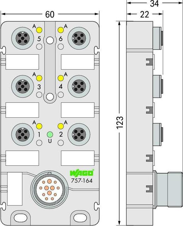 Produktbild Wago Sensor/Aktorbox passiv M12-Ver (Verteiler)