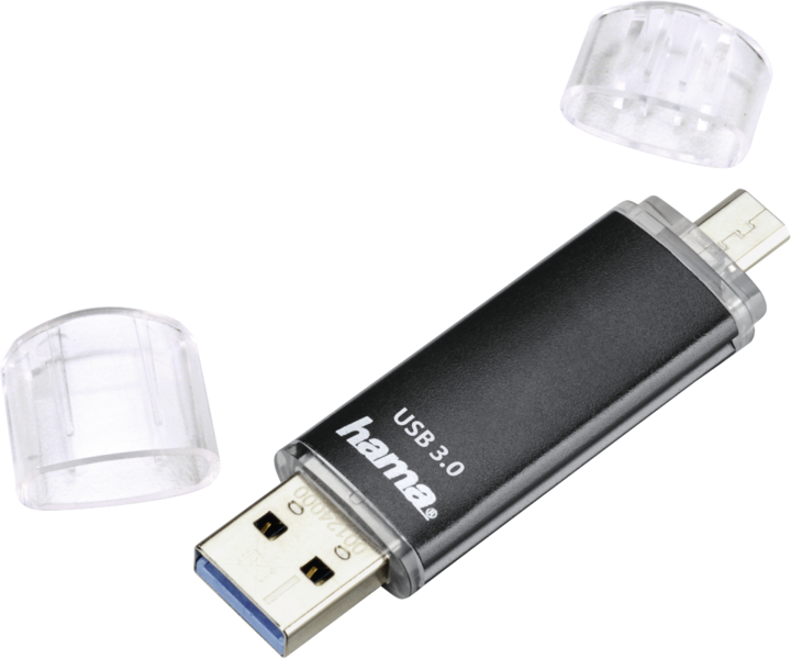 Produktbild Hama Laeta Twin (128 GB, USB-A, Micro USB, USB 3.0)