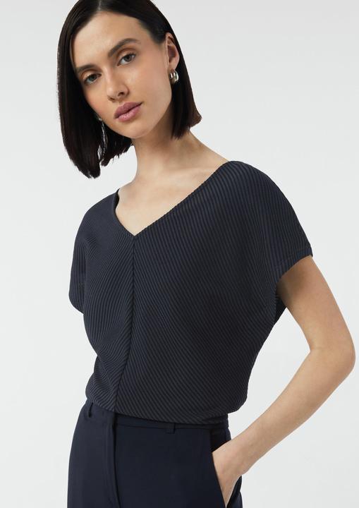 Produktbild Comma T-Shirt Relaxed-Fit-Shirt mit Struktur und V-Ausschnitt (36)