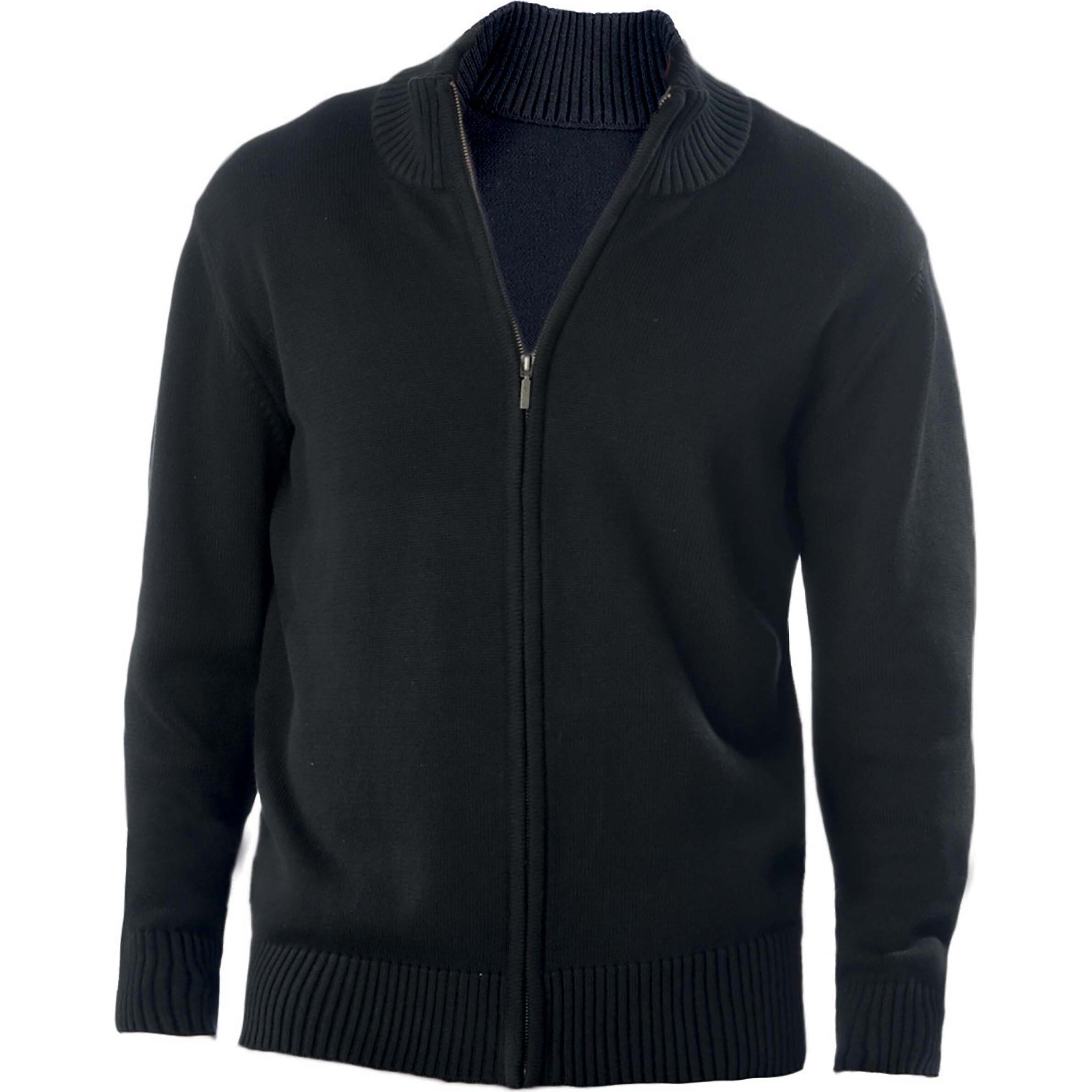 Kariban, Pullover, Strickjacke mit Reissverschluss, Schwarz, (L)