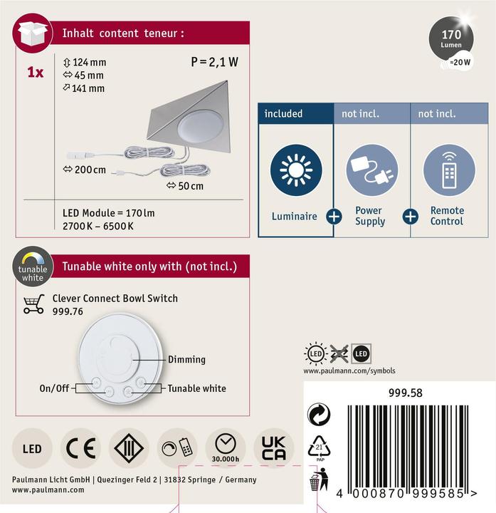 Produktbild Paulmann Clever Connect Trigo (190 lm)