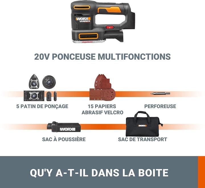 Produktbild Worx WX820.9 20V Akku-Multifunktionsschleifer (Multischleifer)