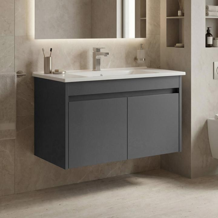 Actual product image Homitis Side 85 v2 Bathroom Cabinet With Sink