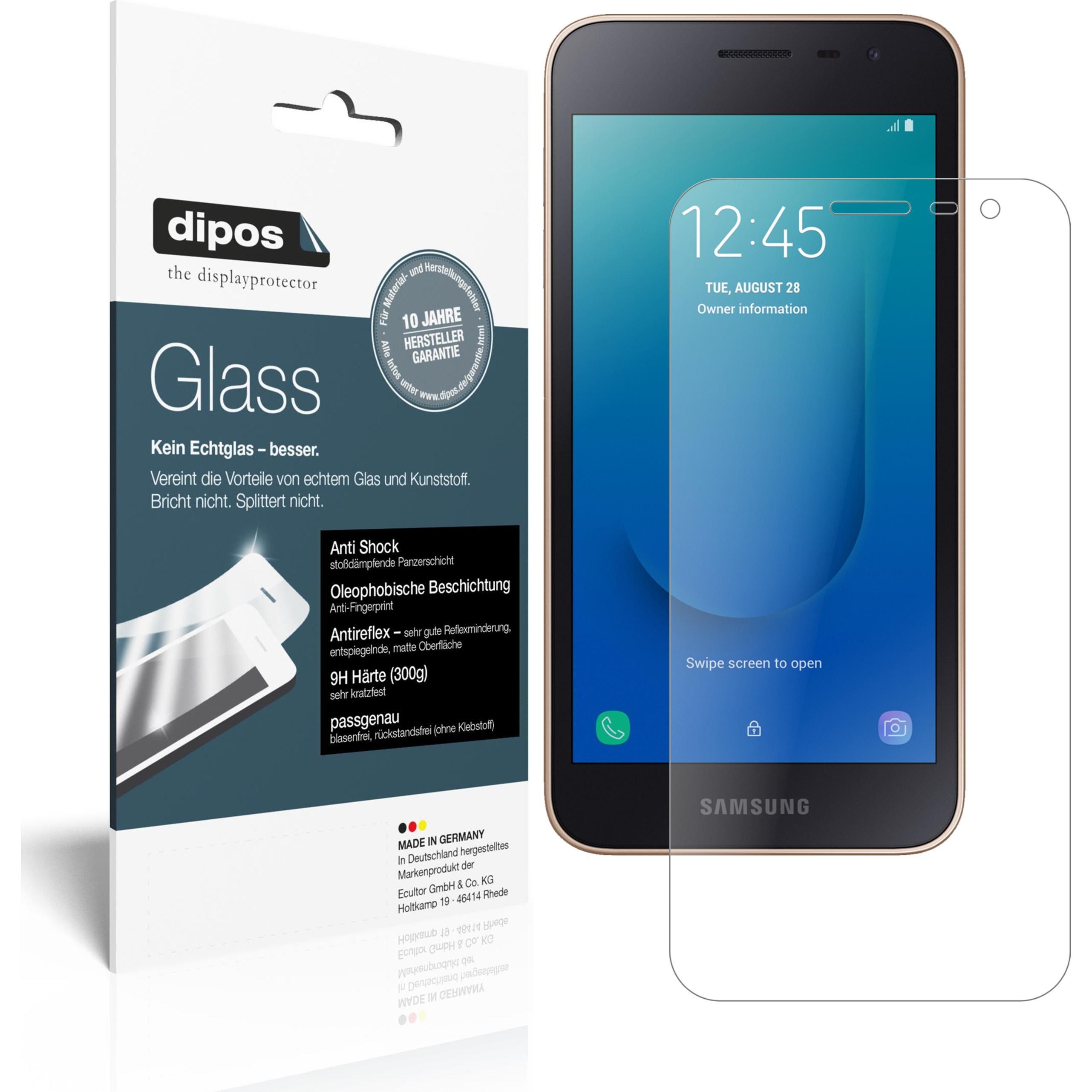 Dipos Displayschutz Anti-Shock (2 Stück, Samsung Galaxy J2 Core (2018)), Smartphone Schutzfolie, Transparent