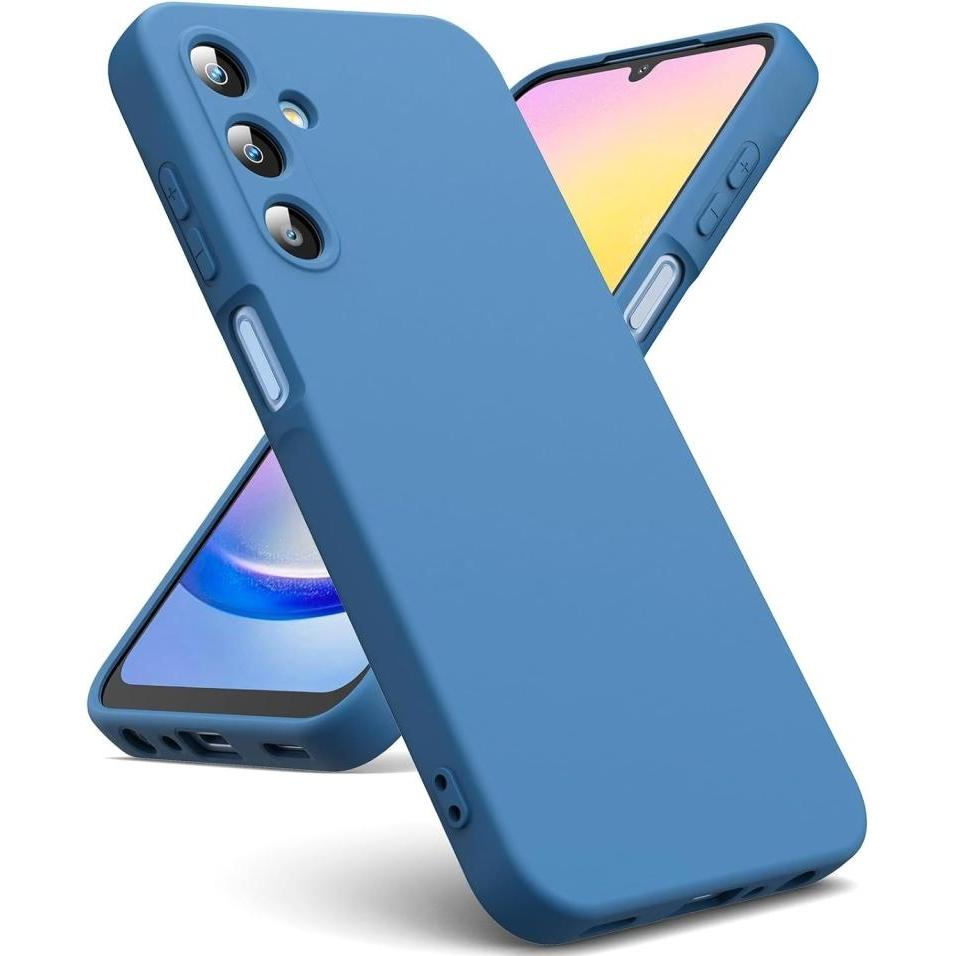 Screenguard Samsung Galaxy A25 5G Liquid Silicone Case Hülle (Samsung Galaxy A25 5G), Smartphone Hülle, Blau