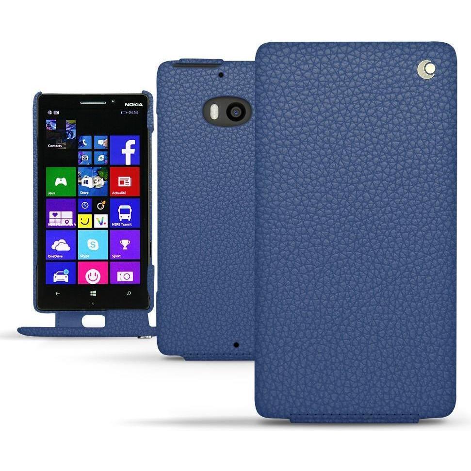 Noreve Lederschutzhülle vertikal (Nokia Lumia 930), Smartphone Hülle, Blau