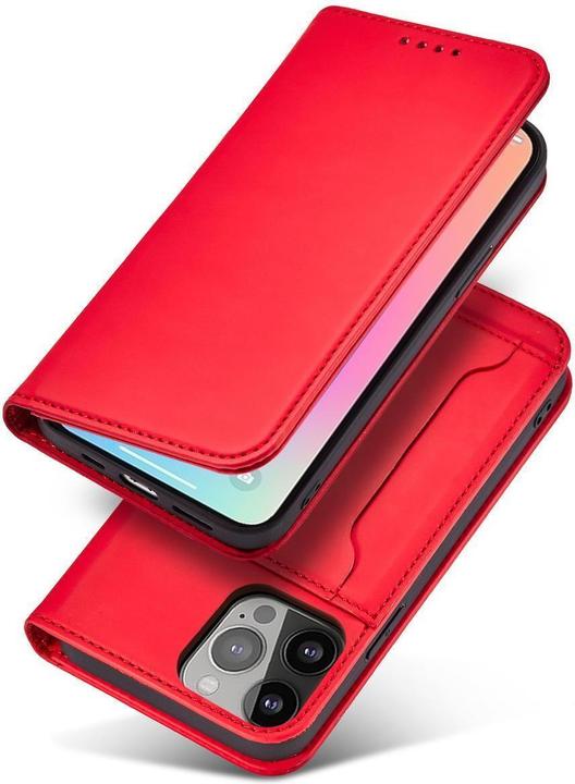 Actual product image Hurtel Magnet Card Case case for Samsung Galaxy S23+ flip cover wallet stand red (Samsung Galaxy S23+)