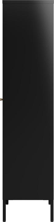 Produktbild En.Casa Vitrinenschrank Säkylä Stahl 150x50x35 cm Schwarz (150 x 50 x 35 cm)