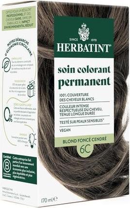 Herbatint Permanent Hair Color Treatment 6C Dark Ash Blonde 170ml (6C Blond cendré foncé)