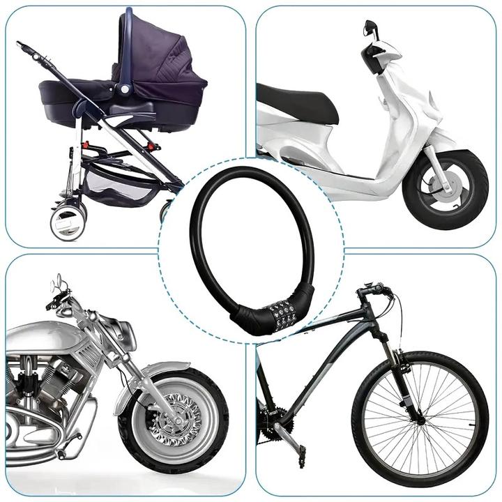 Actual product image Cbx Fahrradschloss, Veloschloss mit Stahlkabel und Zahlenschloss, 40cm