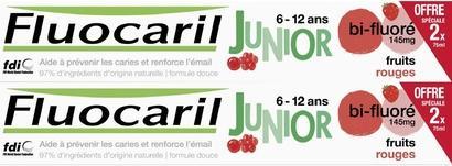 Fluocaril Junior 6-12 Years Red Fruits Gel Toothpaste 75ml - Pack of 2