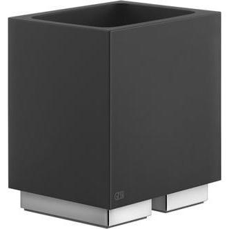 Gessi, Badarmatur, Rettangolo Accessoires Glashalter Standversion, Becher schwarz, 20832