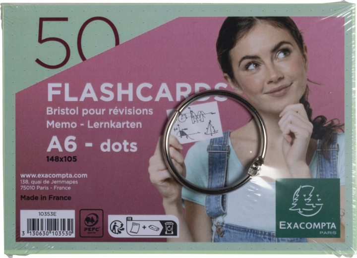 Produktbild Exacompta Karteikarten (148 x 105 mm, 205 g/m², 50 x)