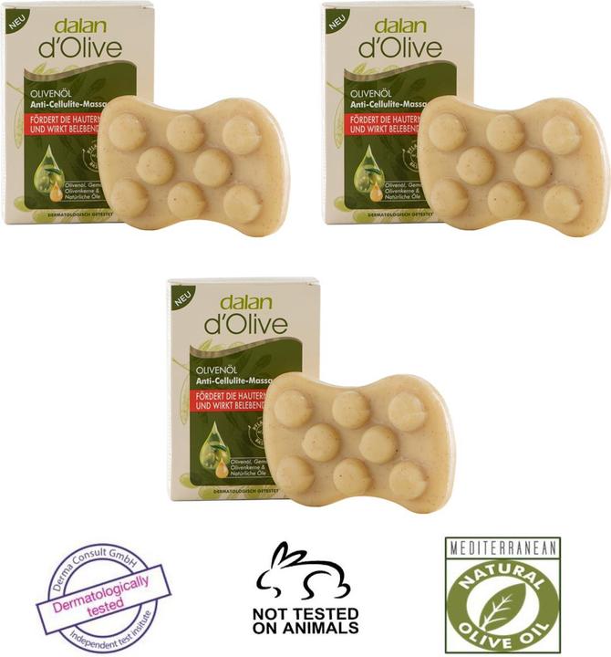 Produktbild Natura Punto 3er-Set feste Olivenöl Massageseife (Hartseife, 150 g)