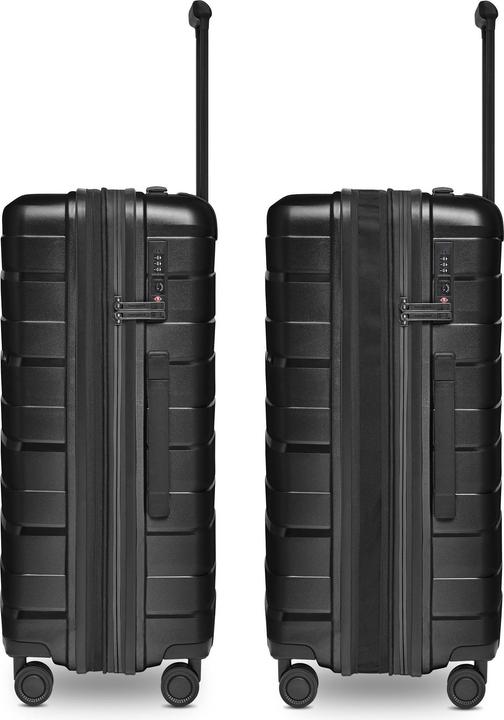 Actual product image Bergpfeil Travel 4-wheel suitcase set, 3-piece, with stretch fold (228 l)