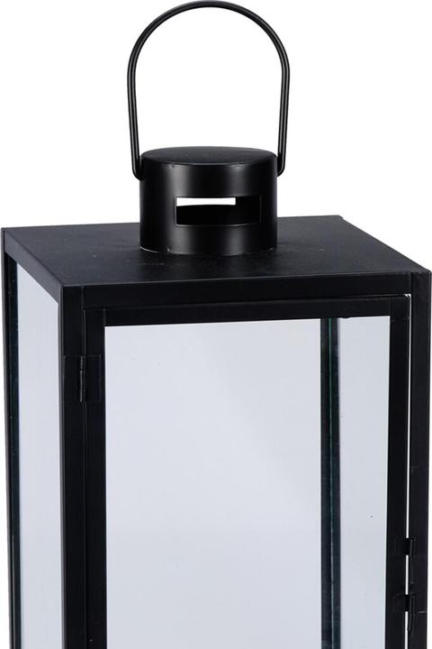 Produktbild Mojawo 2tlg Metall Laternen Set Schwarz Gartenlaterne Windlicht ca. H34/47cm