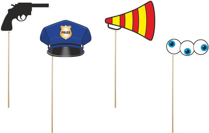 Image du produit Partydeco Set d'accessoires photo Fête de la police 4 pièces (4 pcs)