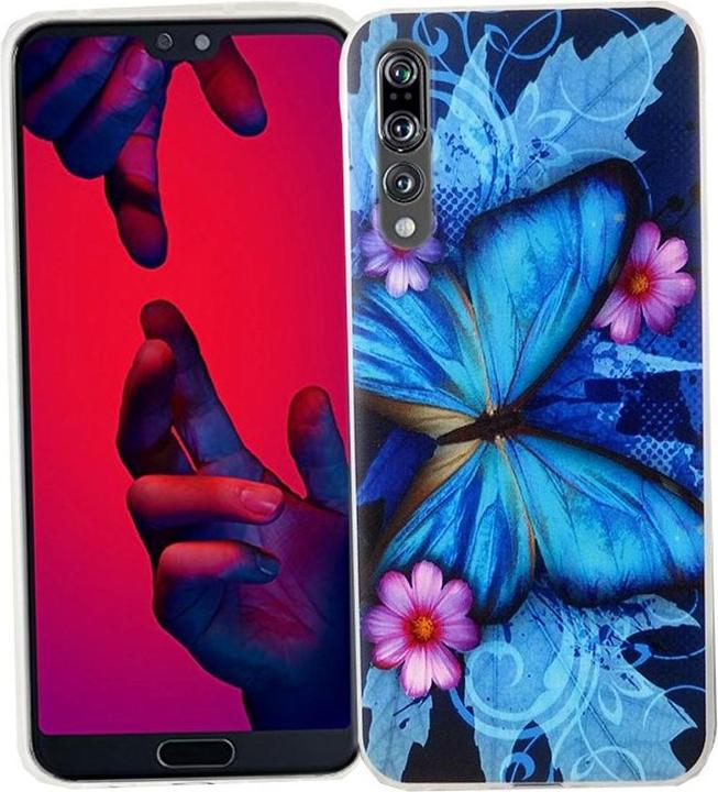Actual product image König Design Huawei P20 Pro Mobile Case Cover Bumper Shell Butterfly Blue (Huawei P20 Pro)