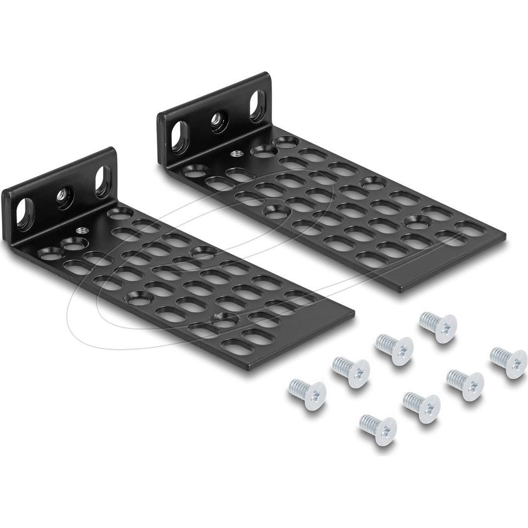 Delock Universelles Rack Montage Set 2 Stück schwarz, Accessori per armadio rack, Nero