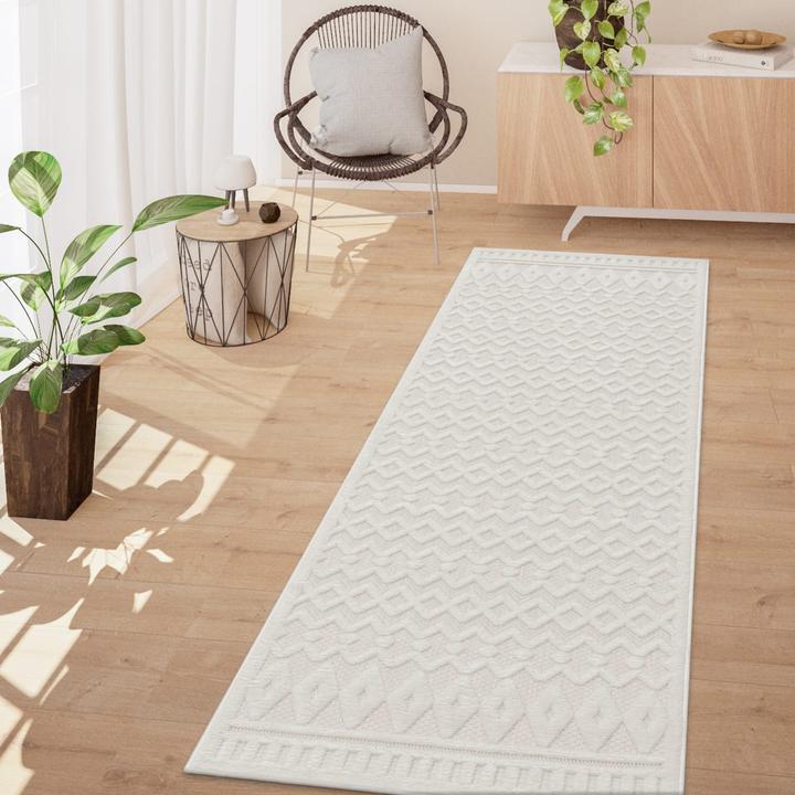 Produktbild TT Home In-& Outdoor Teppich Esszimmer Wetterfest Terrasse Ethno Skandinavisches Design (250 x 80 cm)