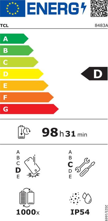 Energie-Label TCL TAB 10L Gen 4 (nur WLAN, 10.10", 64 GB, Anthracite, future dusk)
