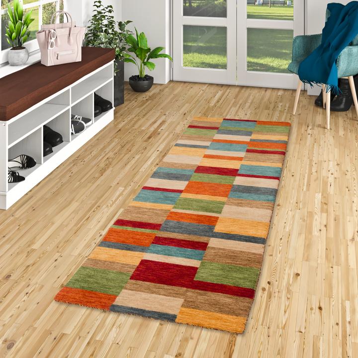 Produktbild Pergamon Natur Wolle Teppich Gabbeh Esta Läufer (70 x 140 cm)